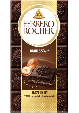 Чорний шоколад Ferrero Rocher із лісовими горіхами, 90 г 